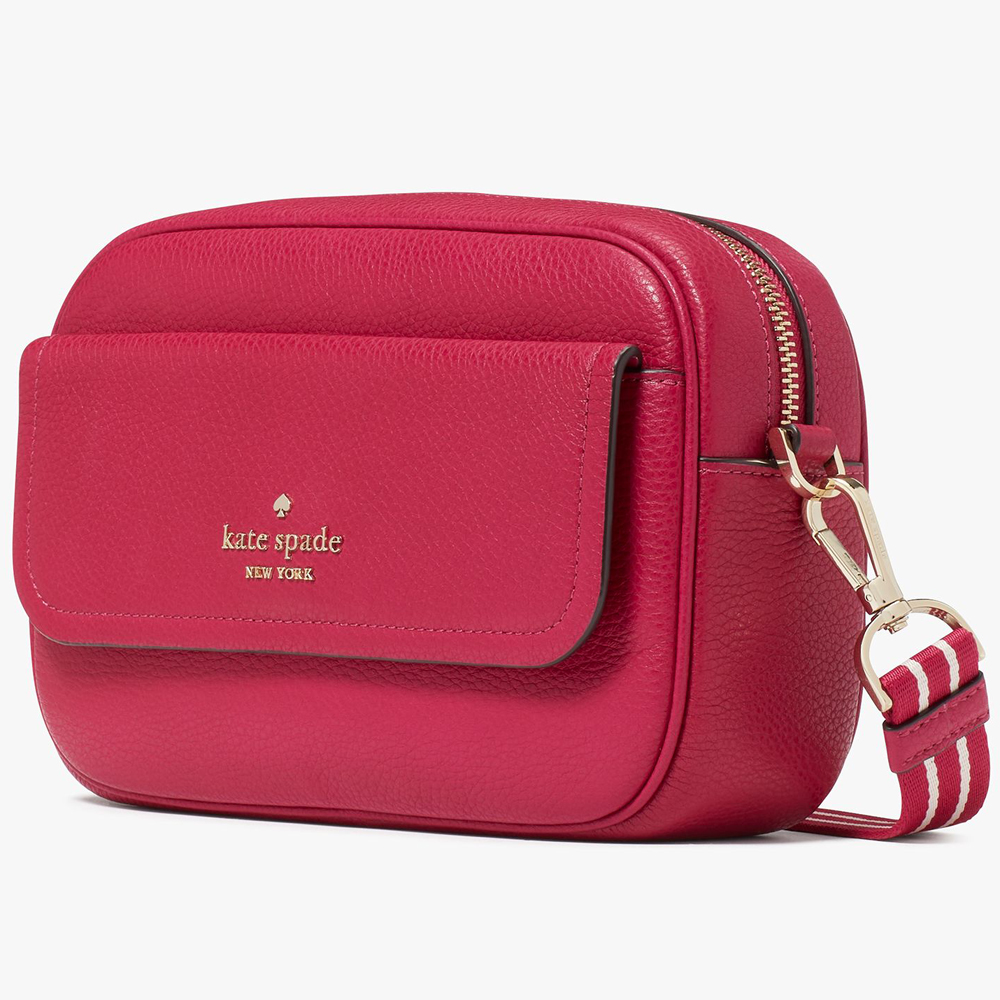 Kate Spade Crossbody Bag Sling Rosie Pebbled Leather Flap Camera Bag Renaissance Rose # K6057