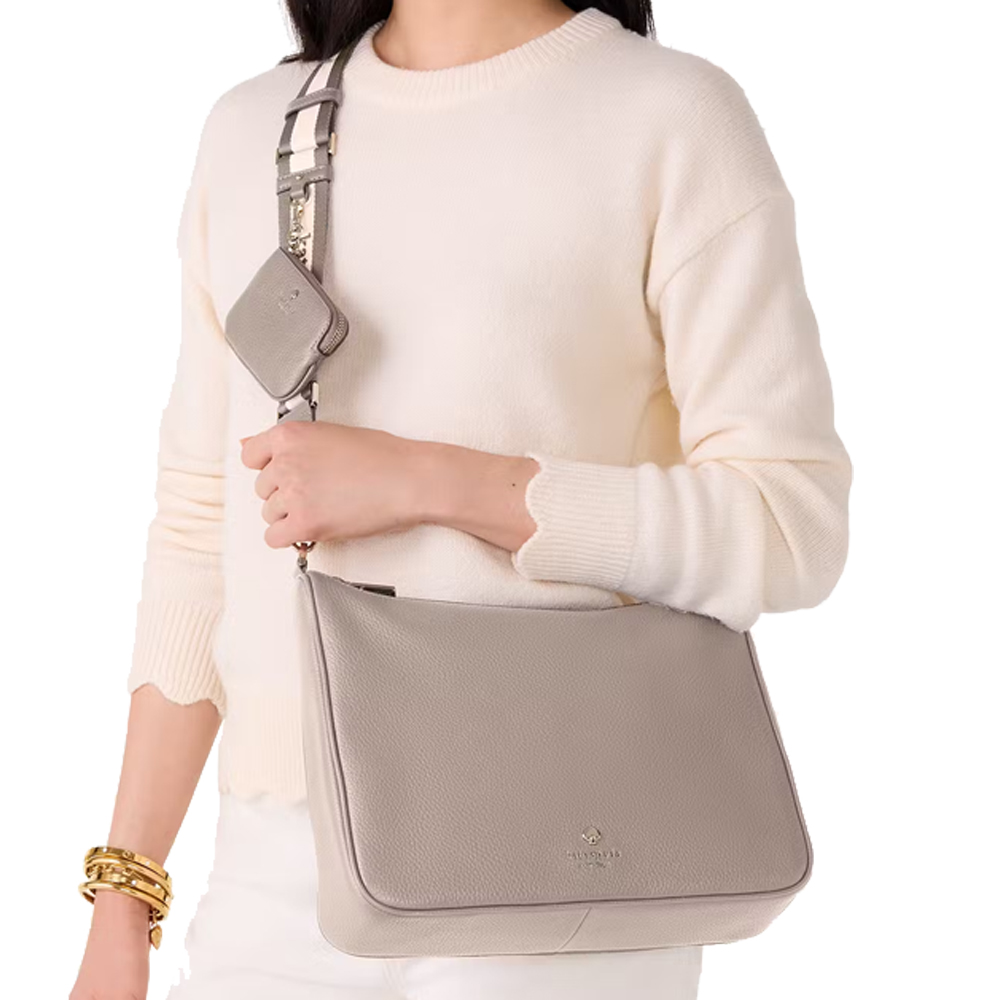 Kate Spade Emma Large Crossbody Cozy Grey # KK069