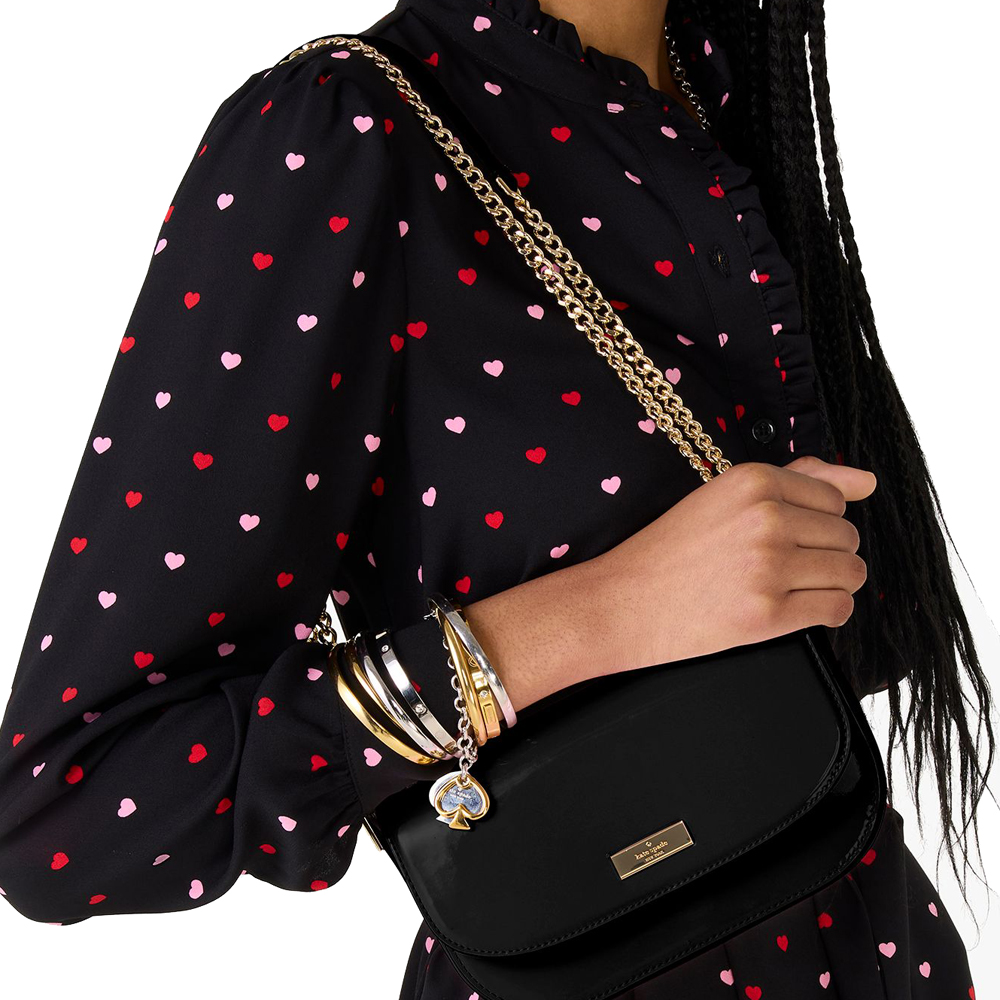 Kate Spade Krista Patent Chain Crossbody Black # KK101