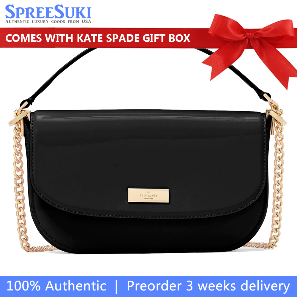 Kate Spade Krista Patent Chain Crossbody Black # KK101