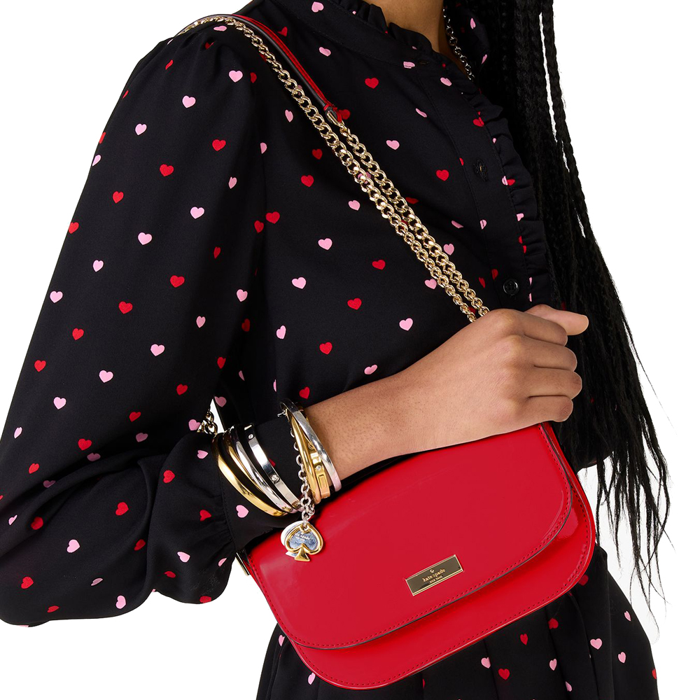 Kate Spade Krista Patent Chain Crossbody Ruby Red # KK101