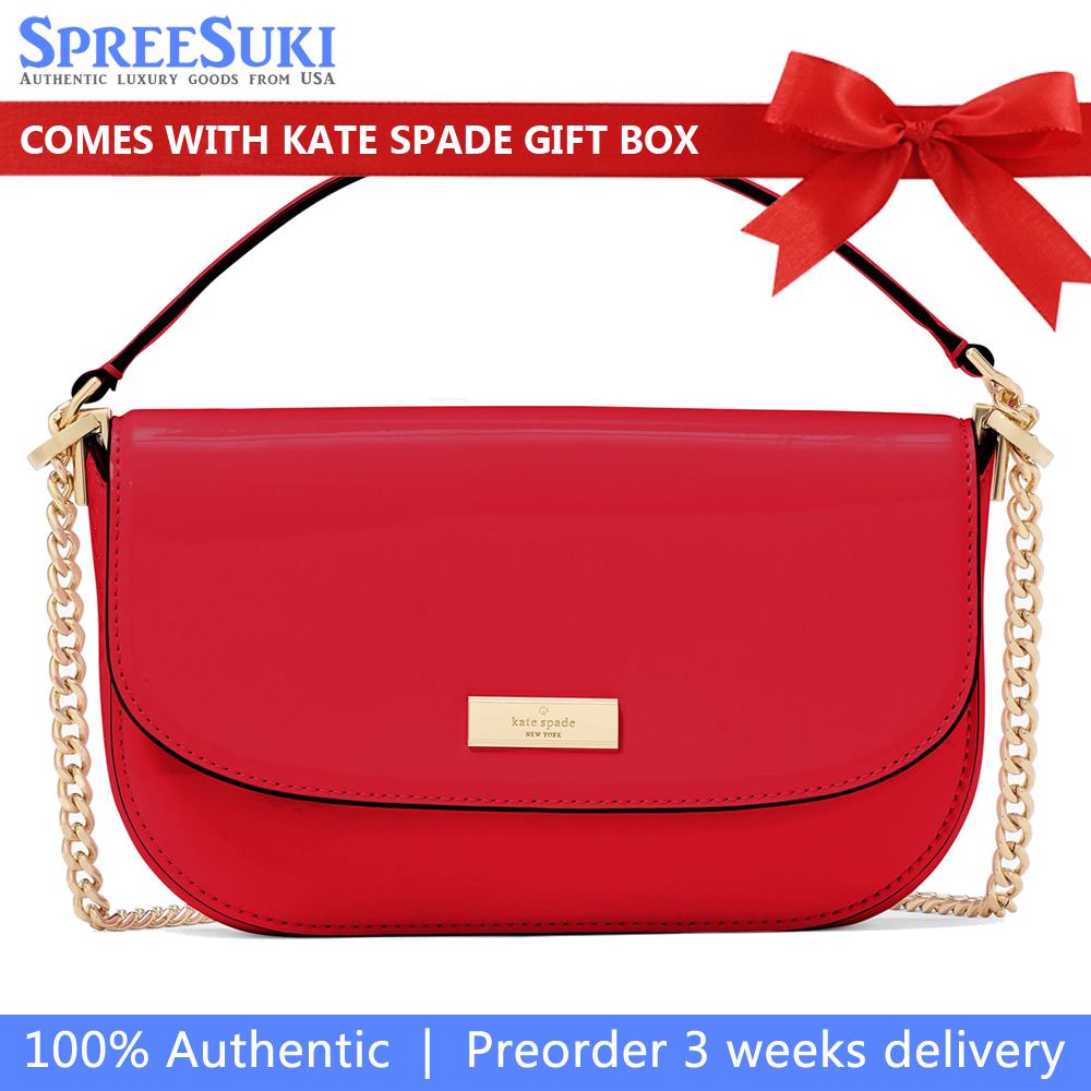 Kate Spade Krista Patent Chain Crossbody Ruby Red # KK101