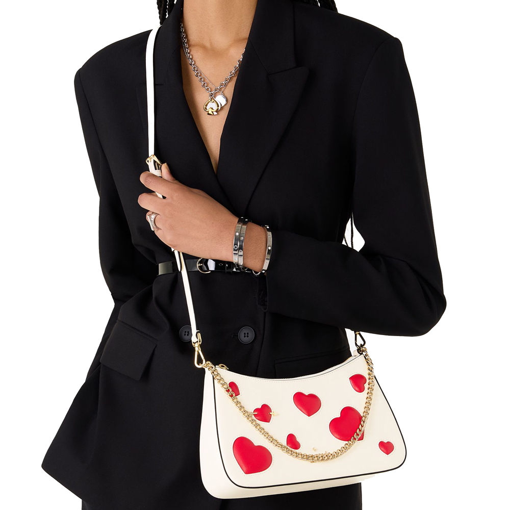 Kate Spade Madison Puffy Heart Convertible Crossbody Meringue Multi # KK221