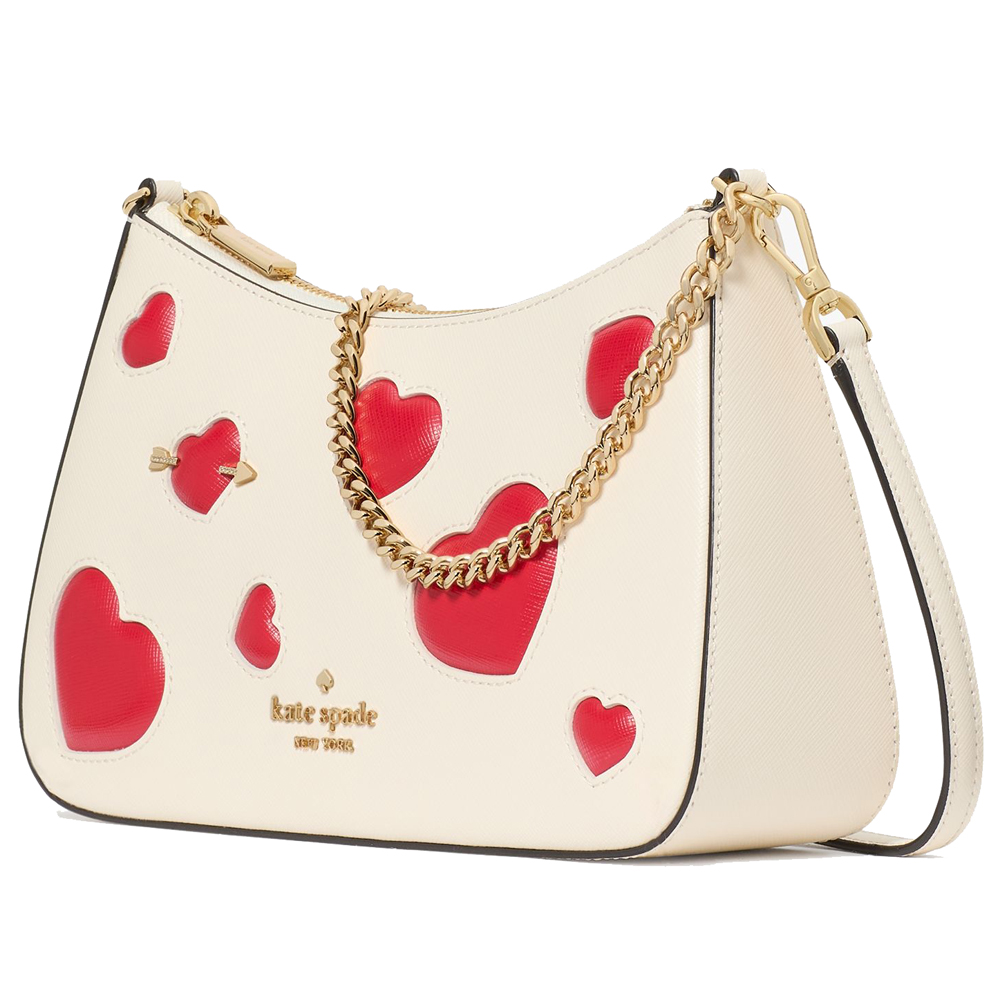 Kate Spade Madison Puffy Heart Convertible Crossbody Meringue Multi # KK221