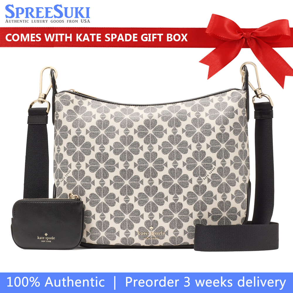 Kate Spade Signature Spade Flower Pvc Large Crossbody Black Multi # KI910