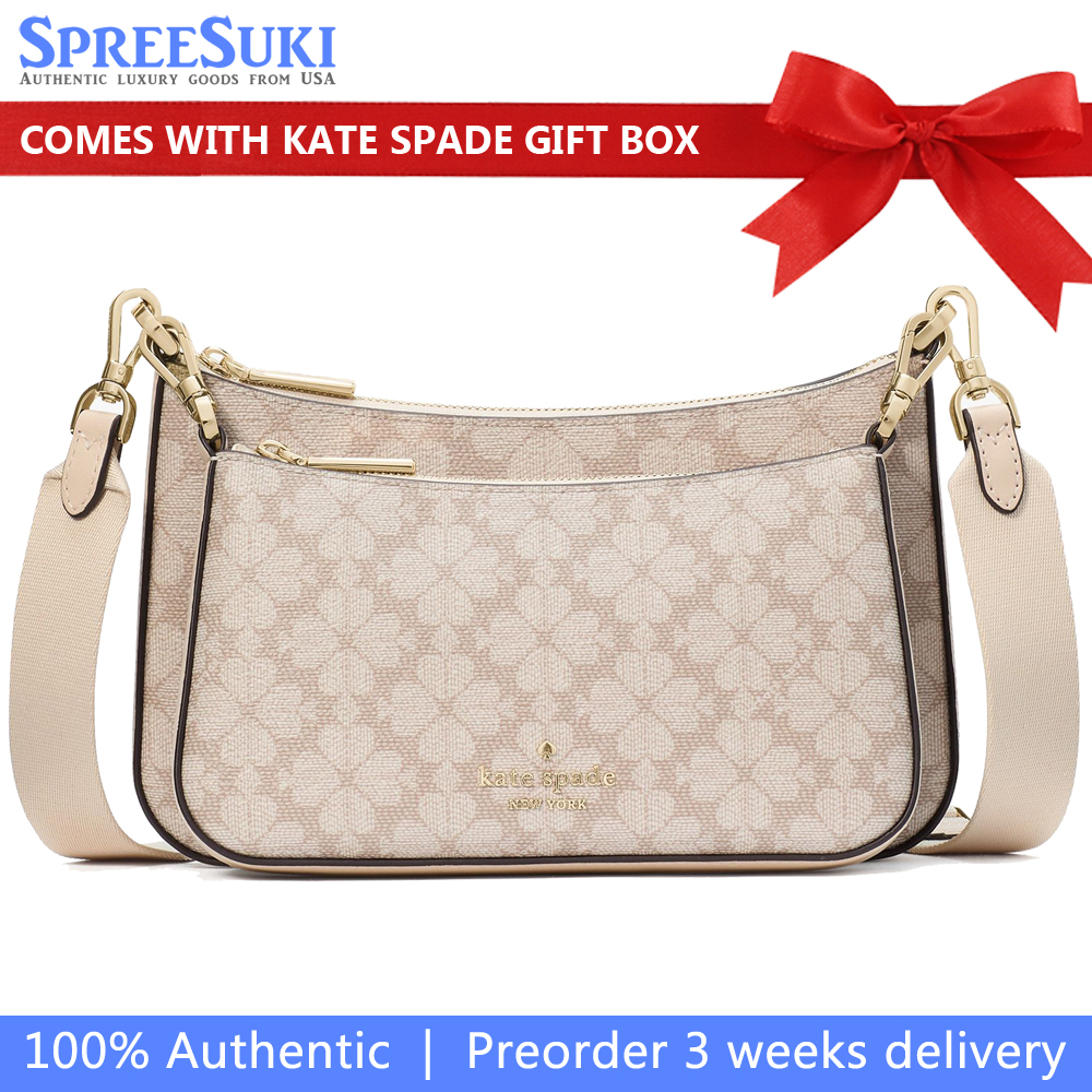 Kate Spade Spade Flower Small Crossbody Dark Beige Multi # KI372