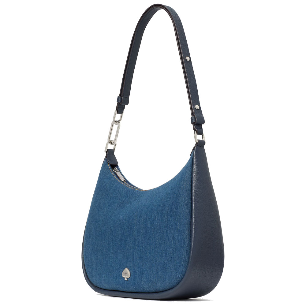 Kate Spade Kayla Denim Large Shoulder Bag Blue Multicolor # KK082