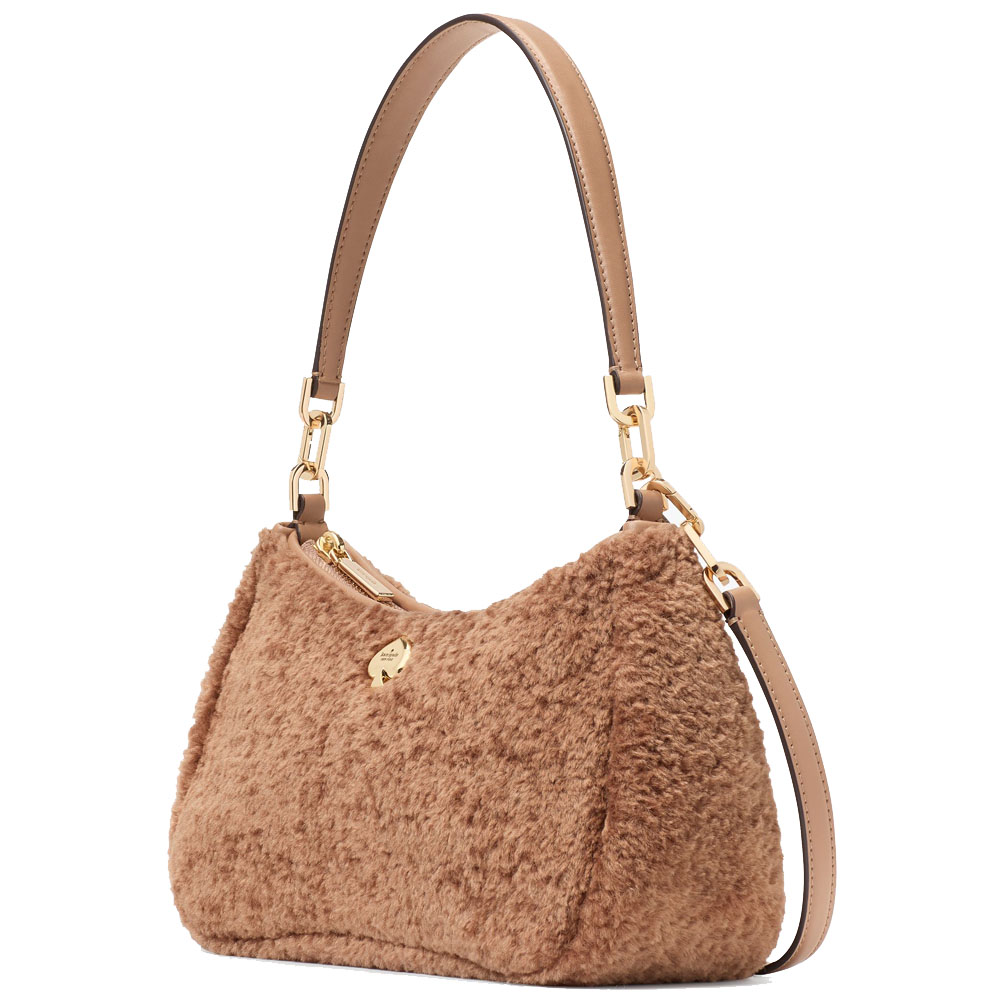 Kate Spade Kayla Faux Fur Small Convertible Shoulder Bag Light Fawn # KI903