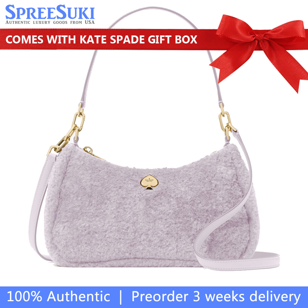 Kate Spade Kayla Faux Fur Small Convertible Shoulder Bag Violet Mist # KI903