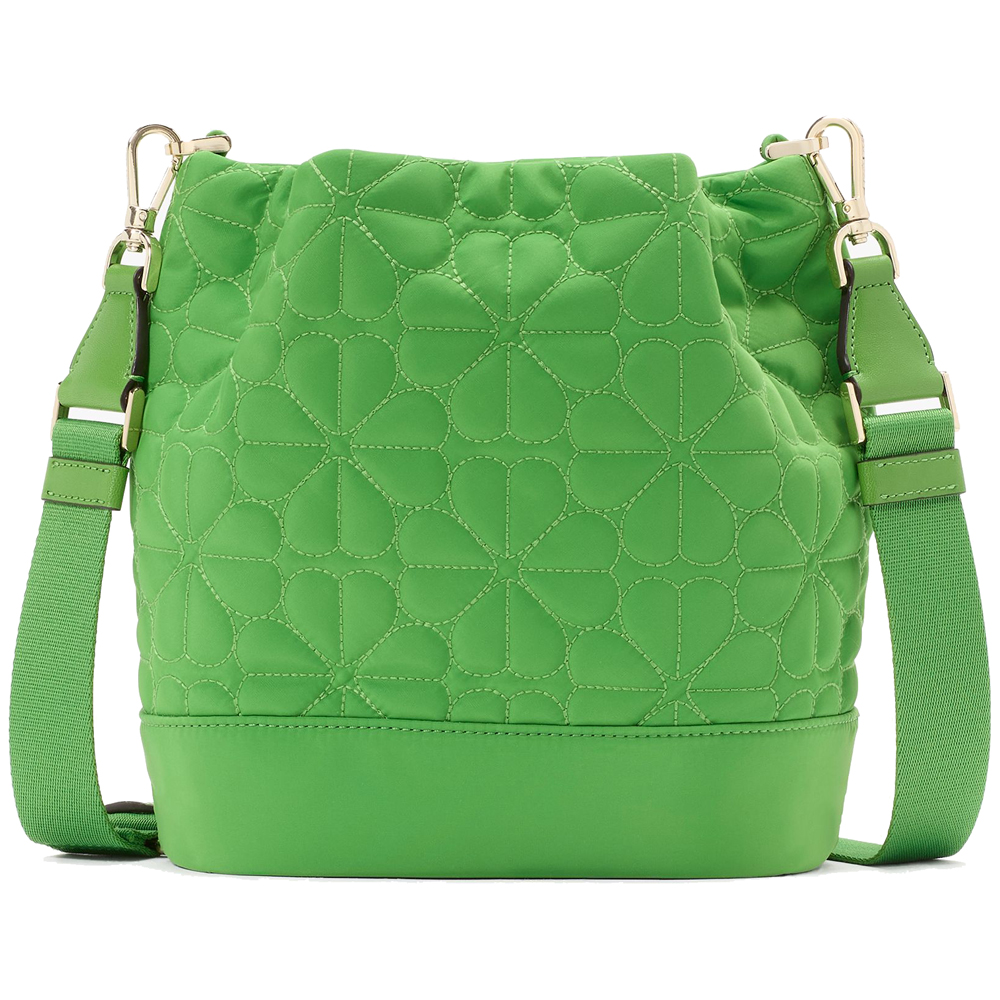 Kate Spade Spade Flower Quilted Fabric Bucket Bag Ks Green # KK076