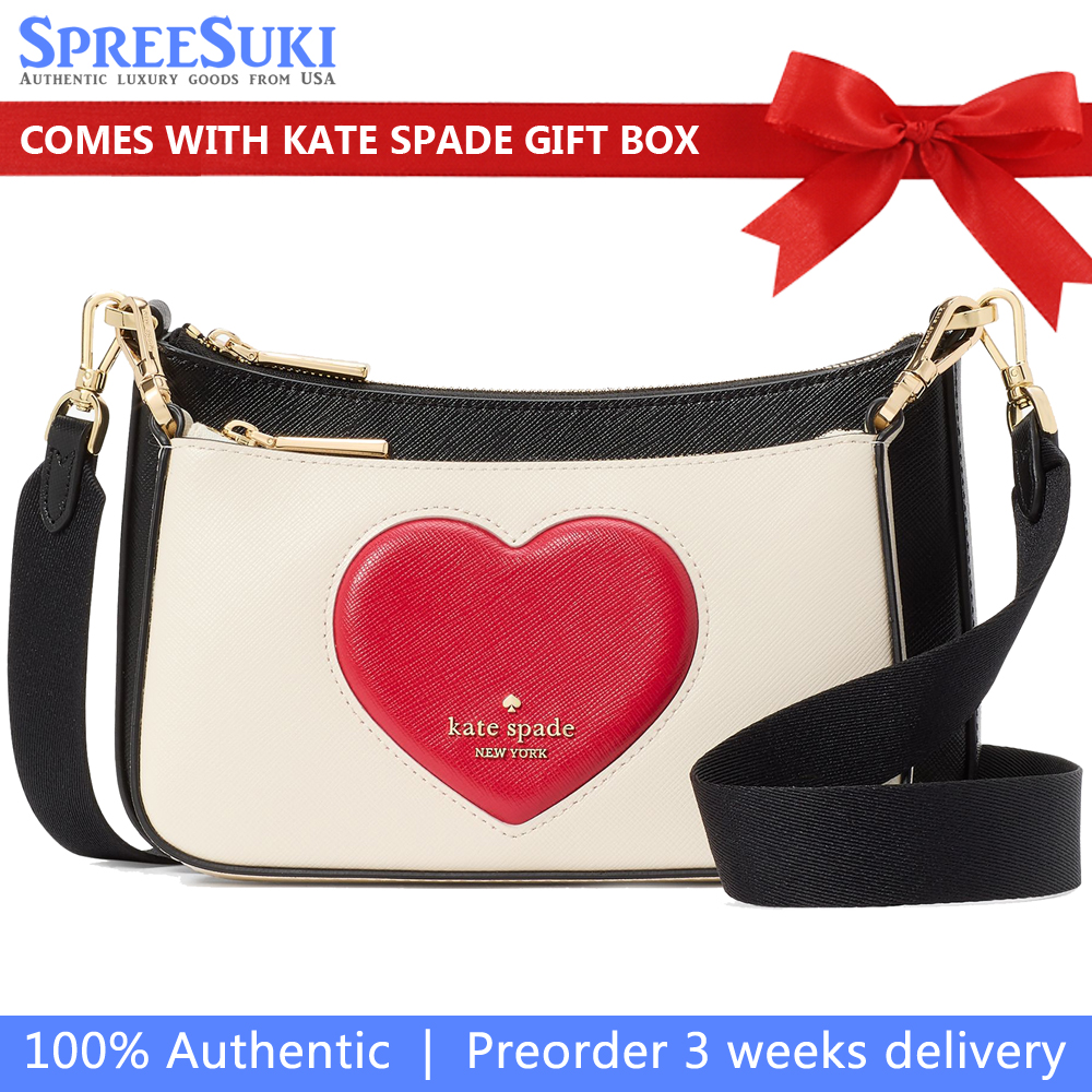 Kate Spade Duet Puffy Heart Crossbody Meringue Multi # KK263