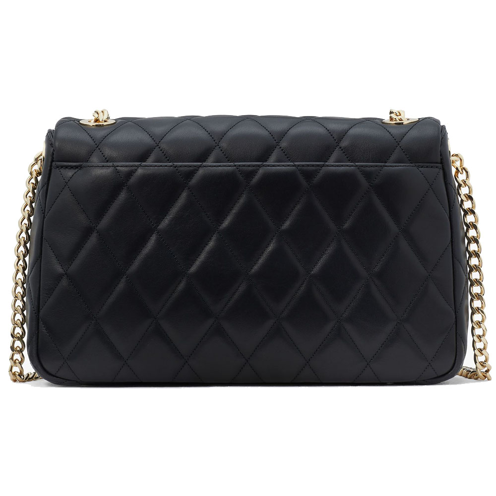 Kate Spade Carey Smooth Quilted Flap Shoulder Bag Black # KH228