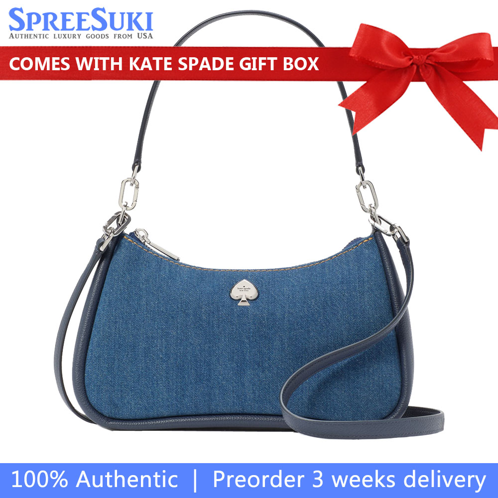 Kate Spade Kayla Denim Convertible Shoulder Bag Blue Multicolor # KK080