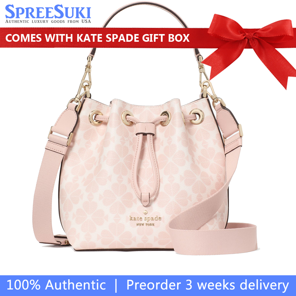 Kate Spade Spade Flower Small Bucket Bag Rose Smoke Multi # KK153