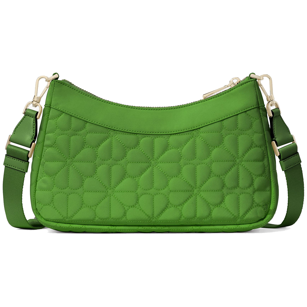 Kate Spade Spade Flower Quilted Fabric Convertible Crossbody Ks Green # KK077