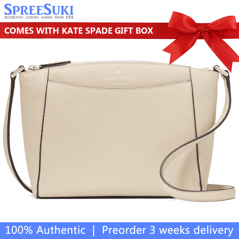 Kate Spade Crossbody Bag Monica Leather Crossbody Light Sand # WKR00258