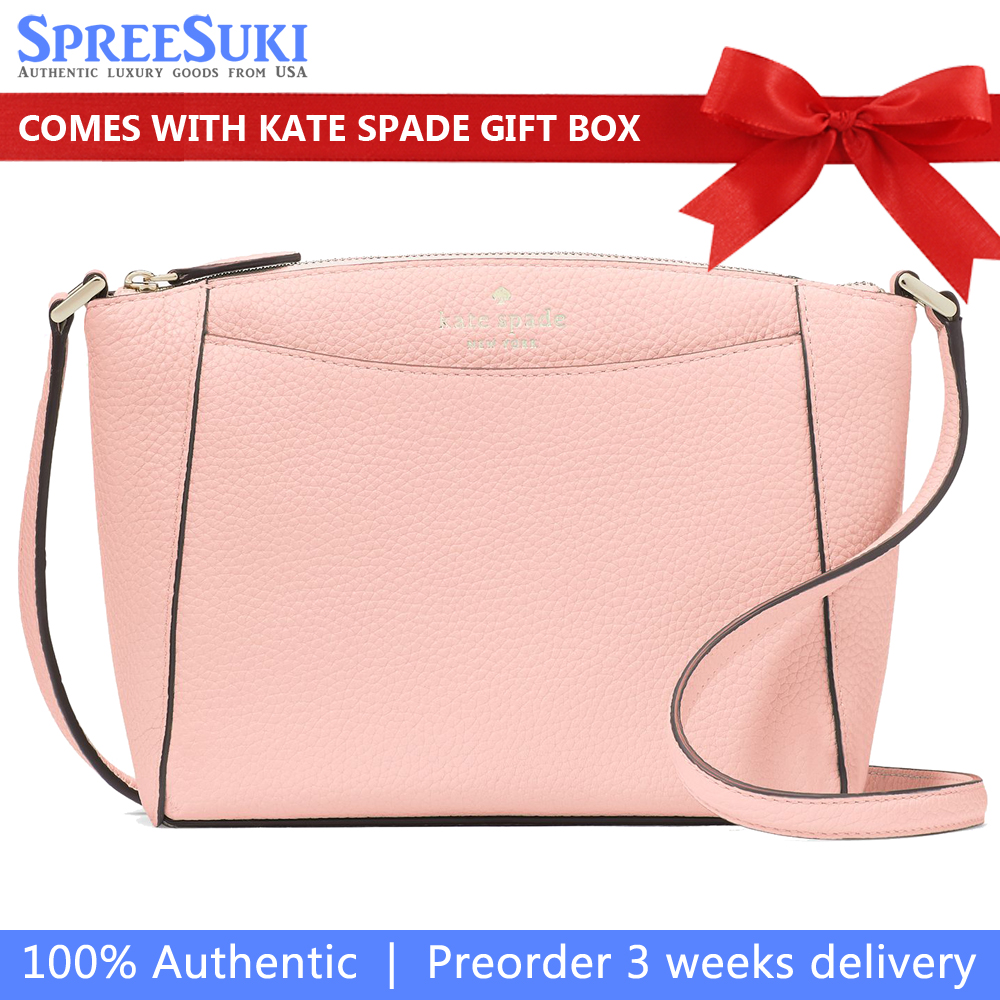 Kate Spade Crossbody Bag Monica Leather Crossbody Tea Rose # WKR00258