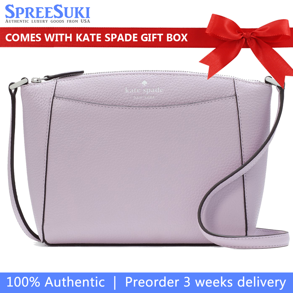 Kate Spade Crossbody Bag Monica Leather Crossbody Violet Mist # WKR00258