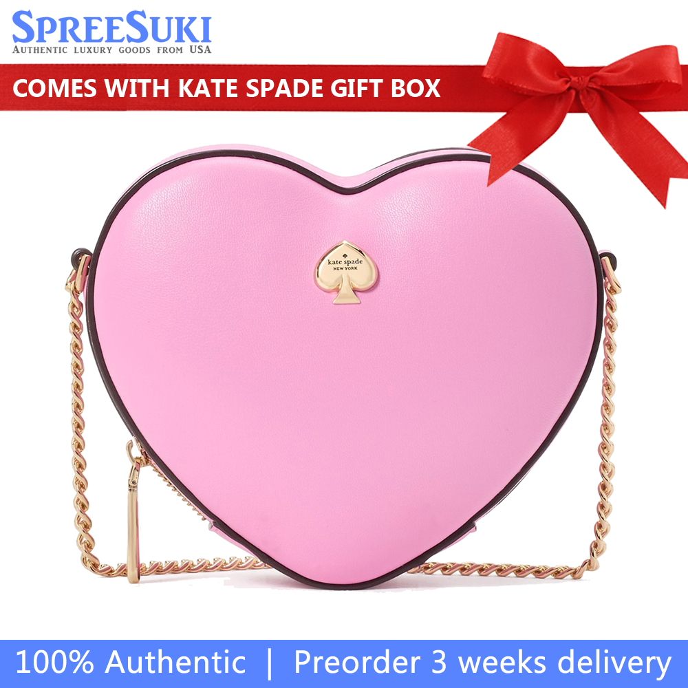 Kate Spade Love Shack 3D Mini Heart Crossbody Surf Pink # KK209