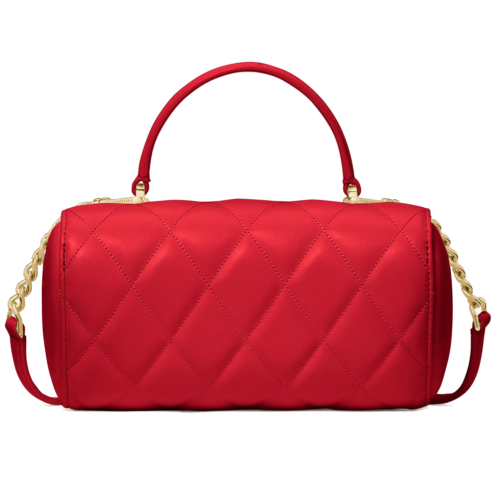 Kate Spade Heart Barrel Quilted Crossbody Ruby Red # KK175