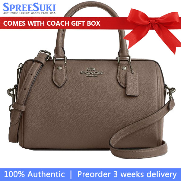 Coach Rowan Satchel Bag Dark Stone # CV962