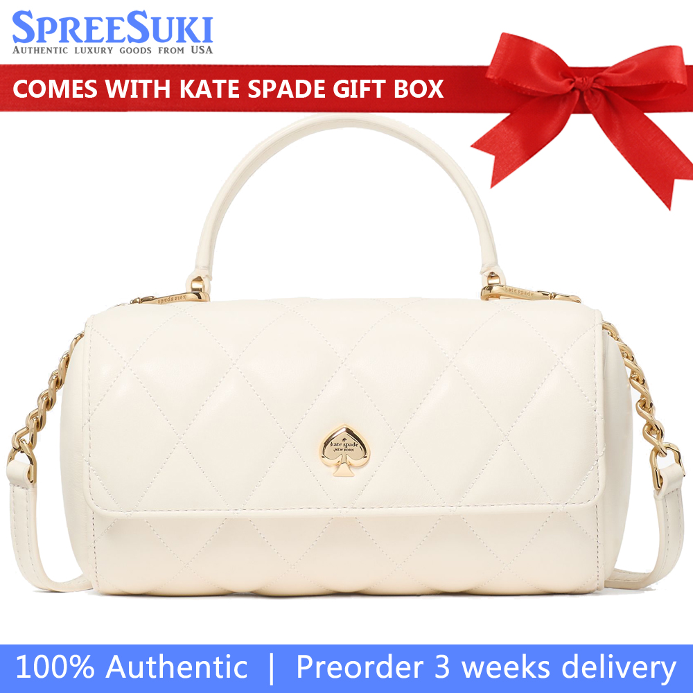 Kate Spade Heart Barrel Quilted Crossbody Meringue # KK175