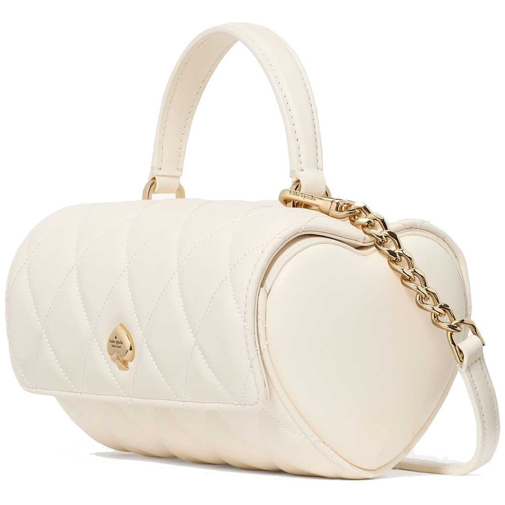 Kate Spade Heart Barrel Quilted Crossbody Meringue # KK175