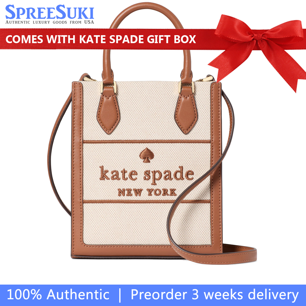 Kate Spade Ellie Canvas Mini Tote Warm Gingerbread Multi # KK235