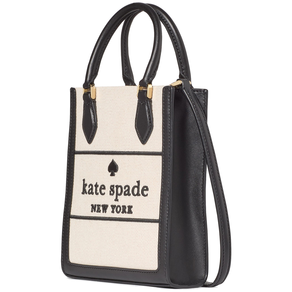 Kate Spade Ellie Canvas Mini Tote Black Multi # KK235