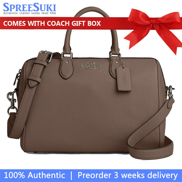 Coach Rowan Large Satchel Bag Dark Stone # CV960