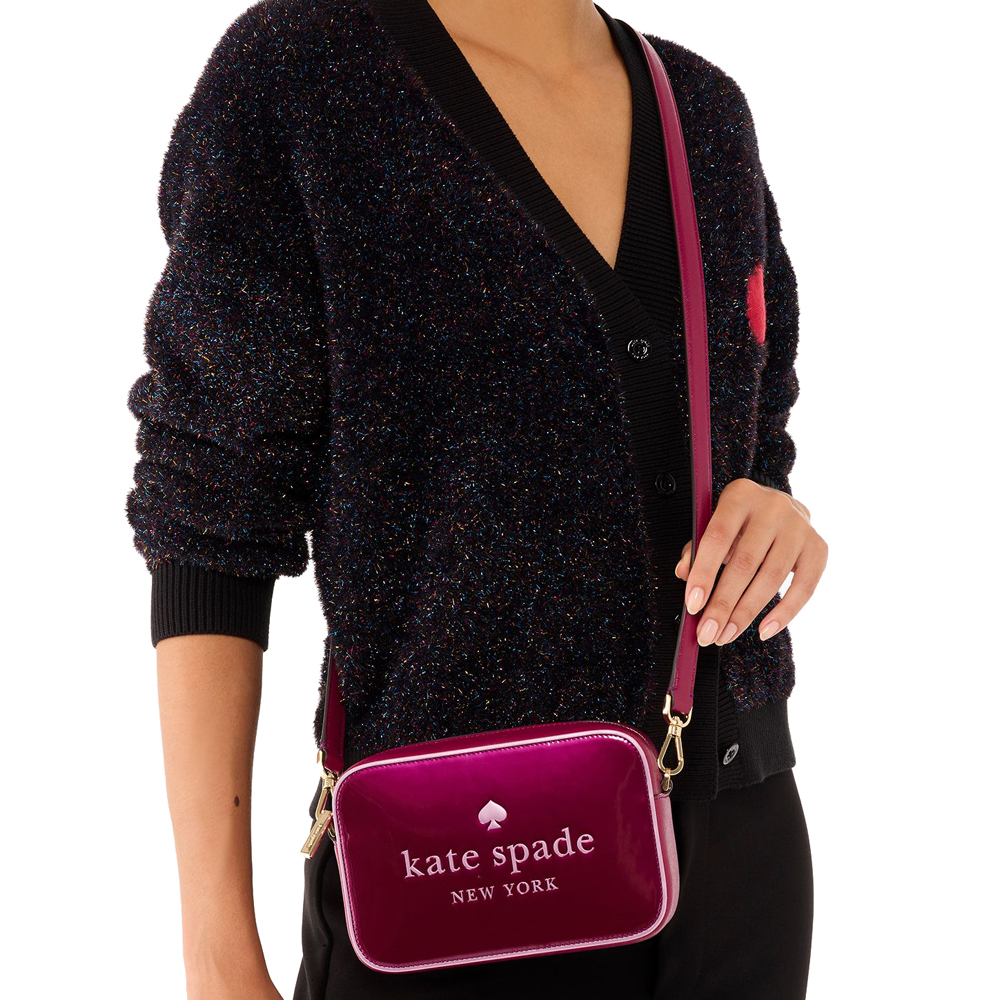 Kate Spade Oh Snap Mini Camera Bag Dark Raspberry Multi # KJ054