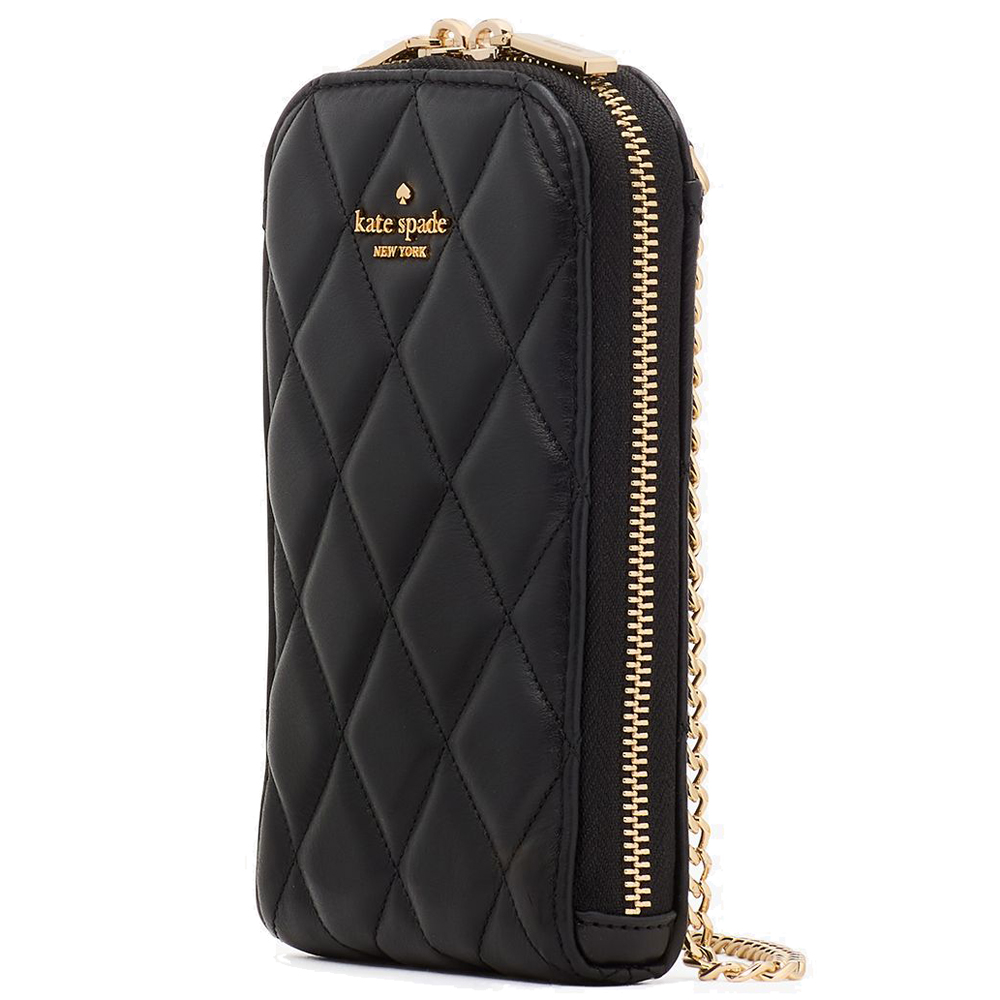 Kate Spade Carey Quilted North South Phone Crossbody Black # KC597