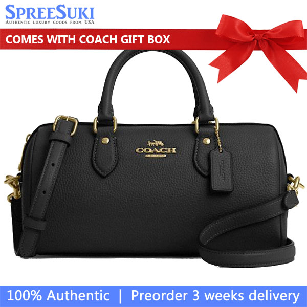 Coach Rowan Long Satchel Bag In Signature Canvas Black # CV964