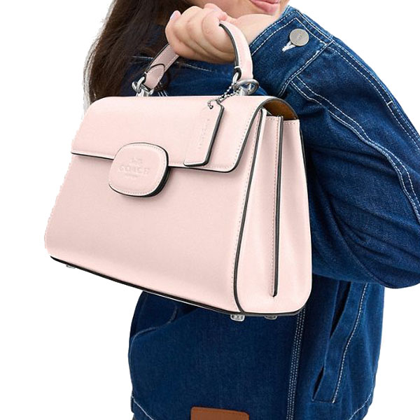 Coach Eliza Top Handle Bag Silver Blush # CT852