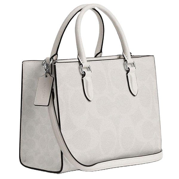 Coach Maggie Small Tote Bag In Signature Canvas Sv White Chalk # CAL28