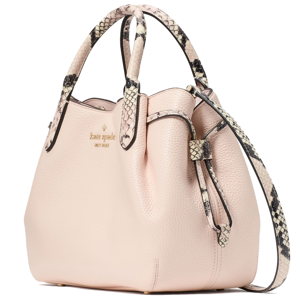 Kate Spade Dumpling Snake Embossed Small Satchel Powdered Sugar Multi # KK095