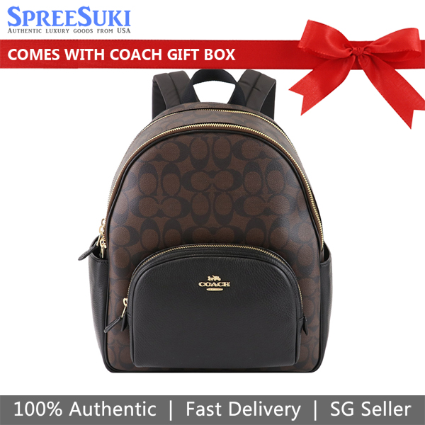 Coach Medium Backpack Court Backpack In Signature Brown Black # 5671