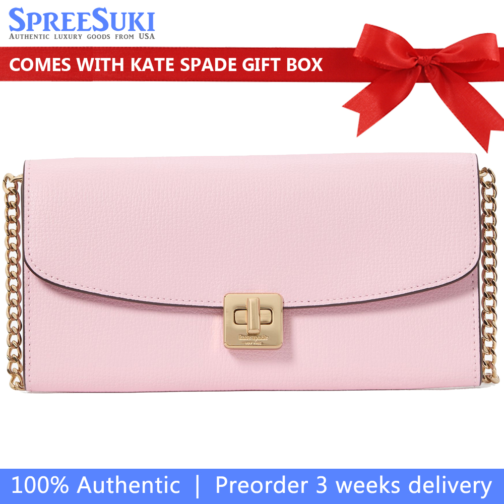 Kate Spade Phoebe Turnlock Wallet-On-Chain Pink Horizon # KK248