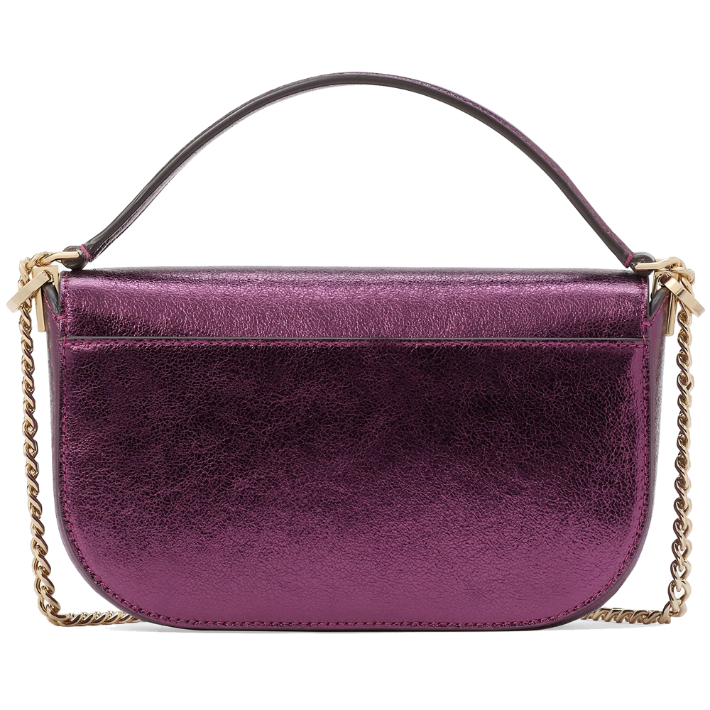 Kate Spade Krista Metallic Chain Flap Crossbody Dark Raspberry # KI955