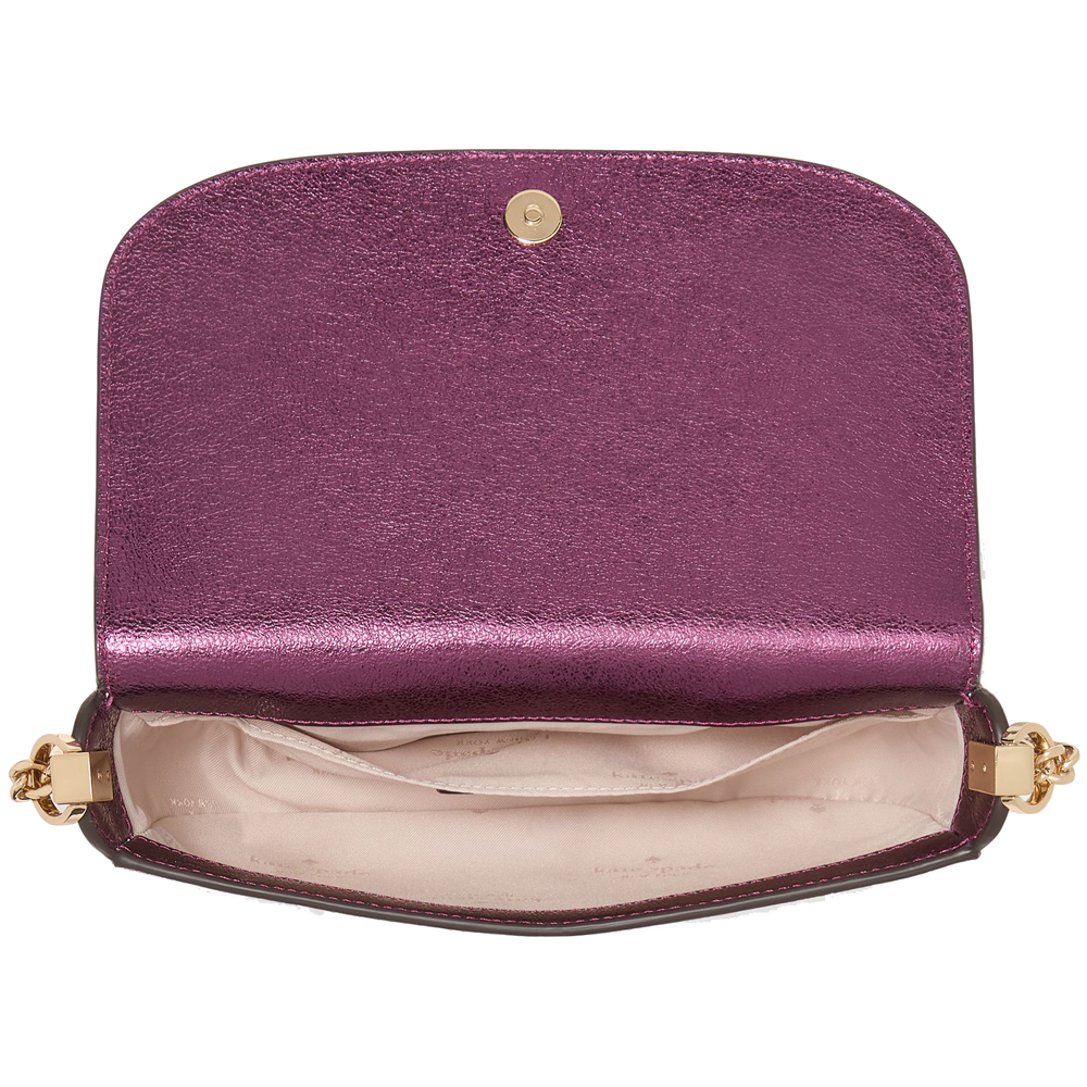 Kate Spade Krista Metallic Chain Flap Crossbody Dark Raspberry # KI955