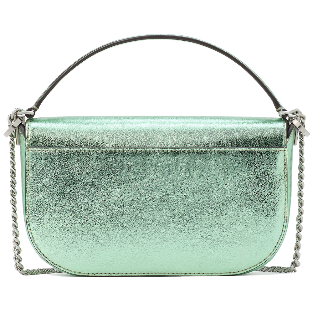 Kate Spade Krista Metallic Chain Flap Crossbody Seawater # KI955