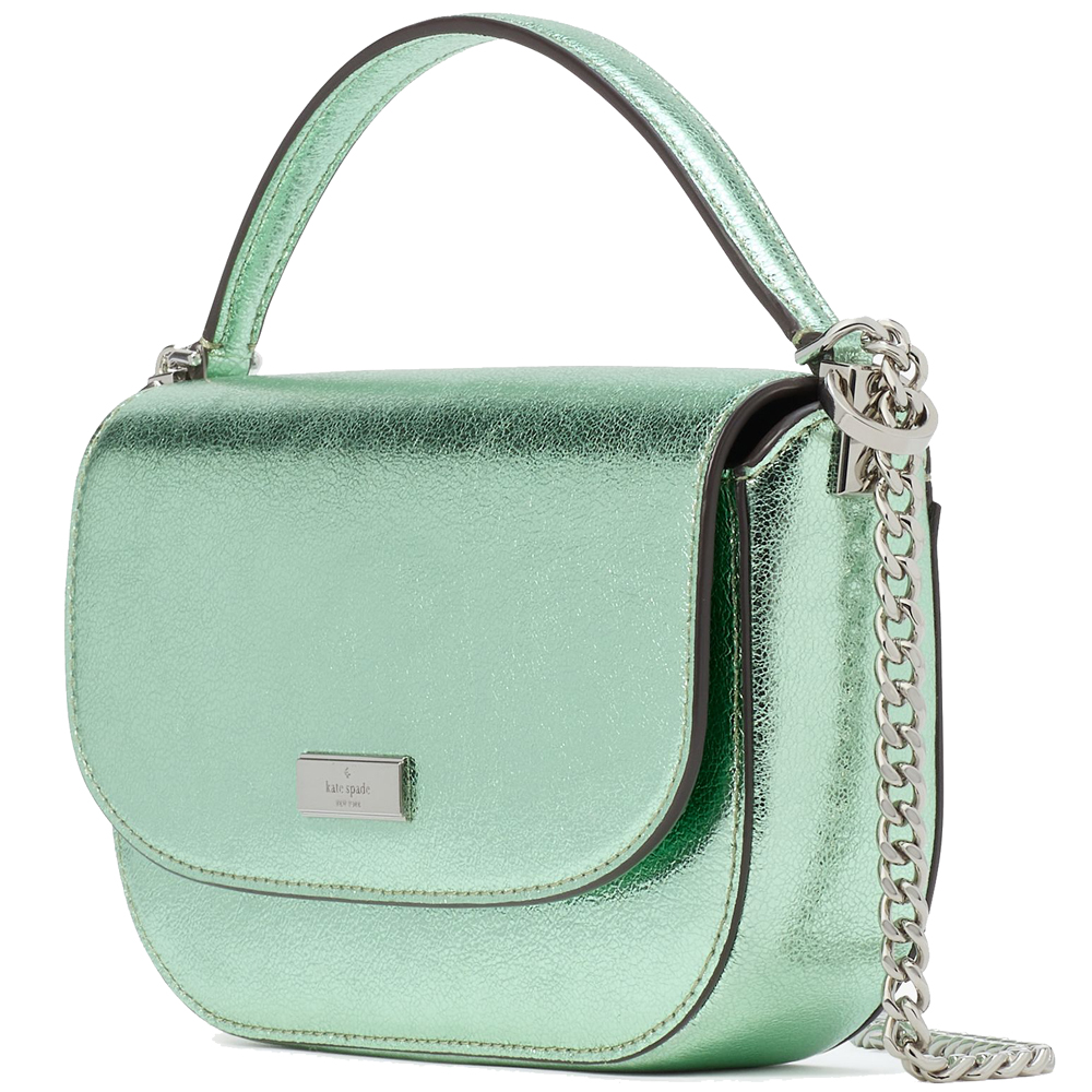 Kate Spade Krista Metallic Chain Flap Crossbody Seawater # KI955