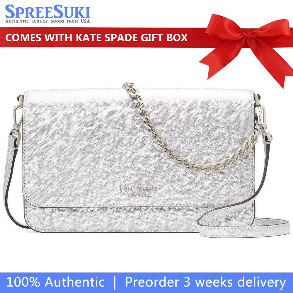 Kate Spade Willow Medium Flap Convertible Crossbody Lunar Light # KI928