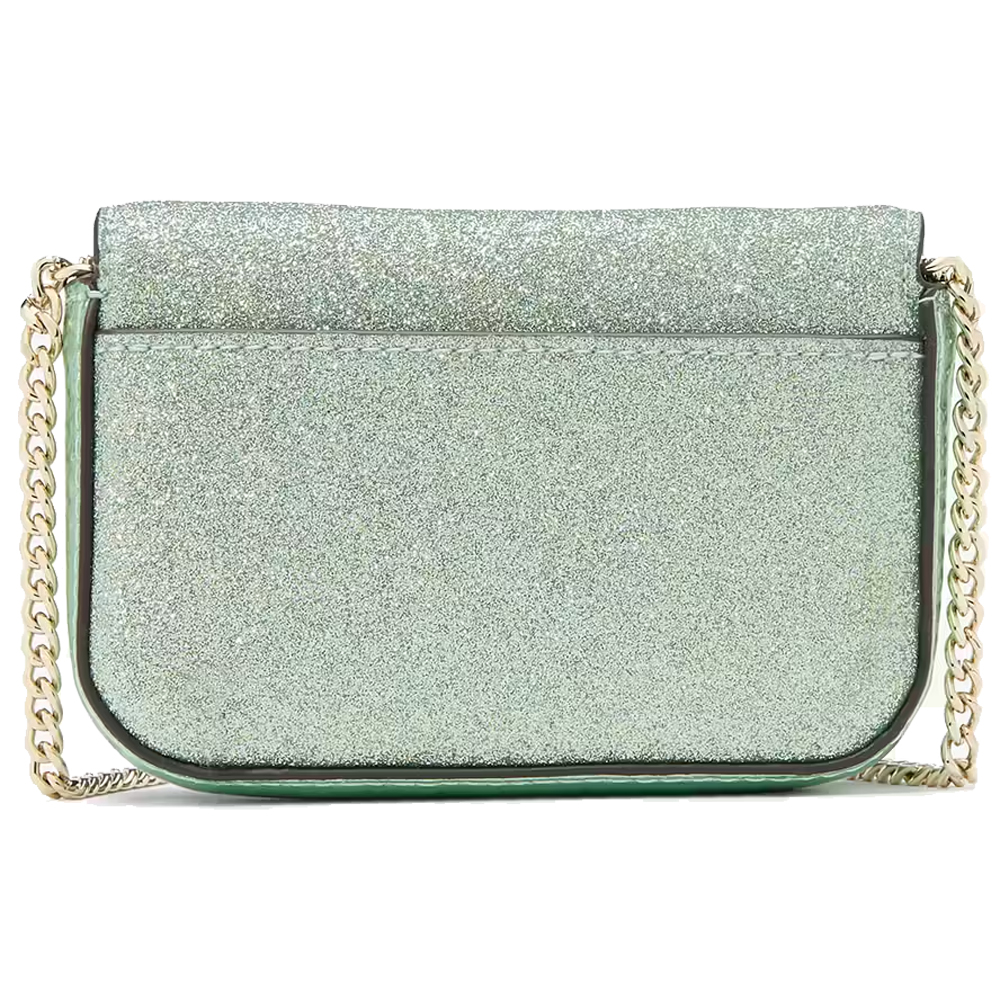 Kate Spade Kenzie Glitter Card Case Crossbody Seawater # KK324