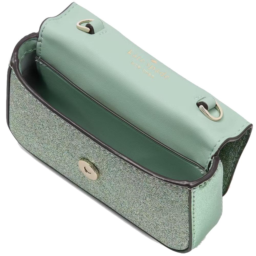 Kate Spade Kenzie Glitter Card Case Crossbody Seawater # KK324