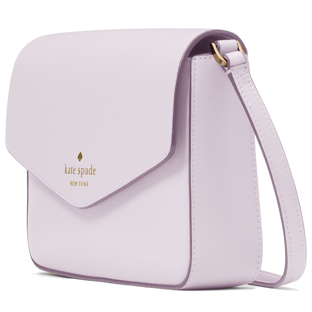 Kate Spade Sadie Saffiano Leather Envelope Crossbody Bag Sling Pastel Lavender # K7378