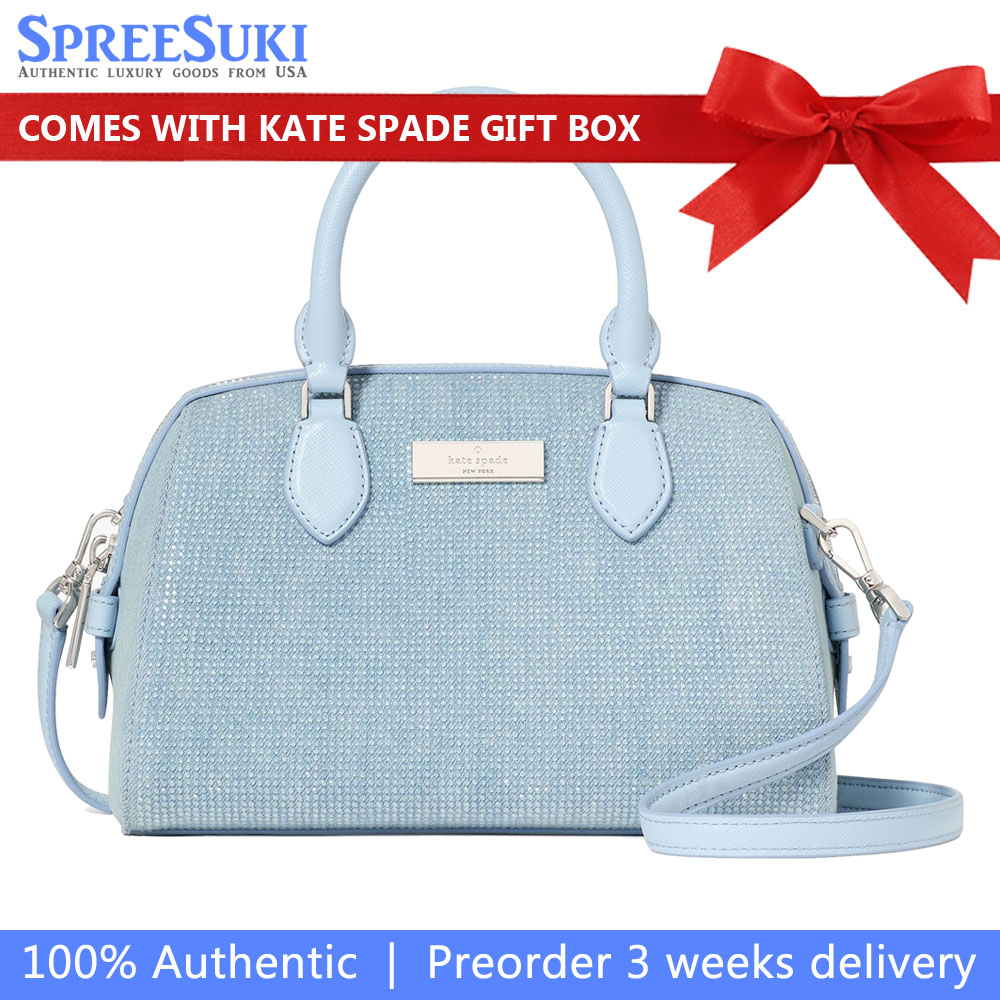 Kate Spade Madison Studded Denim Small Dolly Duffle Blue Multicolor # KK204