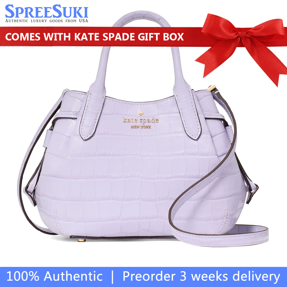 Kate Spade Dumpling Croc Embossed Mini Satchel Lavender Cream # KI860