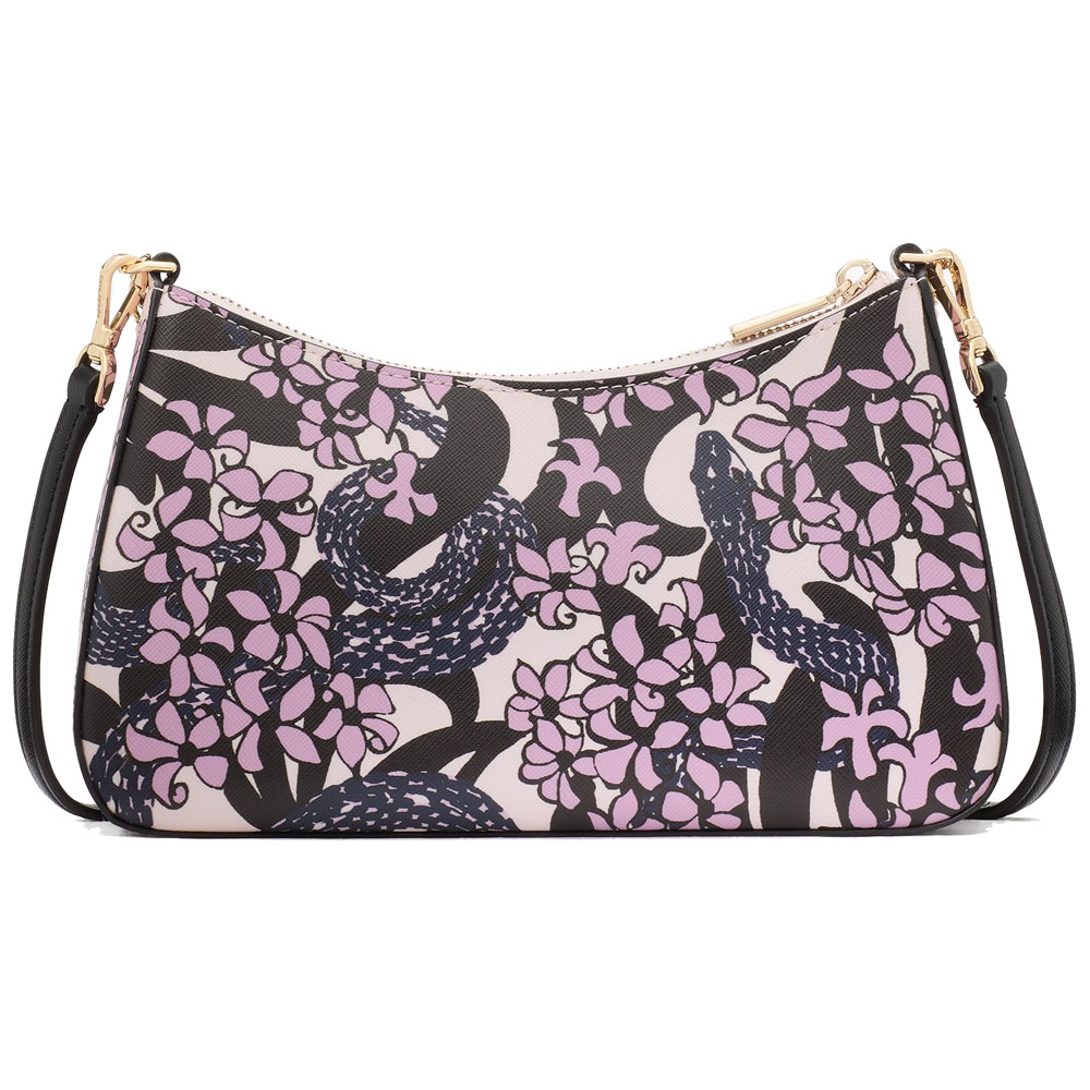 Kate Spade Snake Garden Printed Medium Convertible Crossbody Pink Multi # KI938