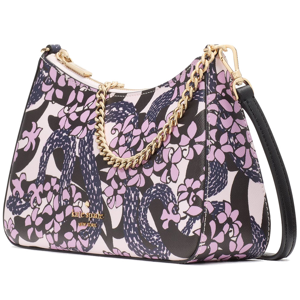 Kate Spade Snake Garden Printed Medium Convertible Crossbody Pink Multi # KI938